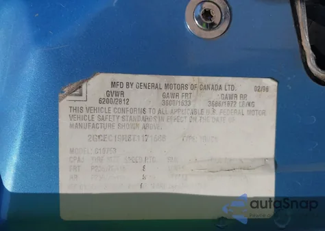 1996 Chevrolet Gmt-400 C1500 из США, поврежденный, VIN 2GCEC19R6T1171686